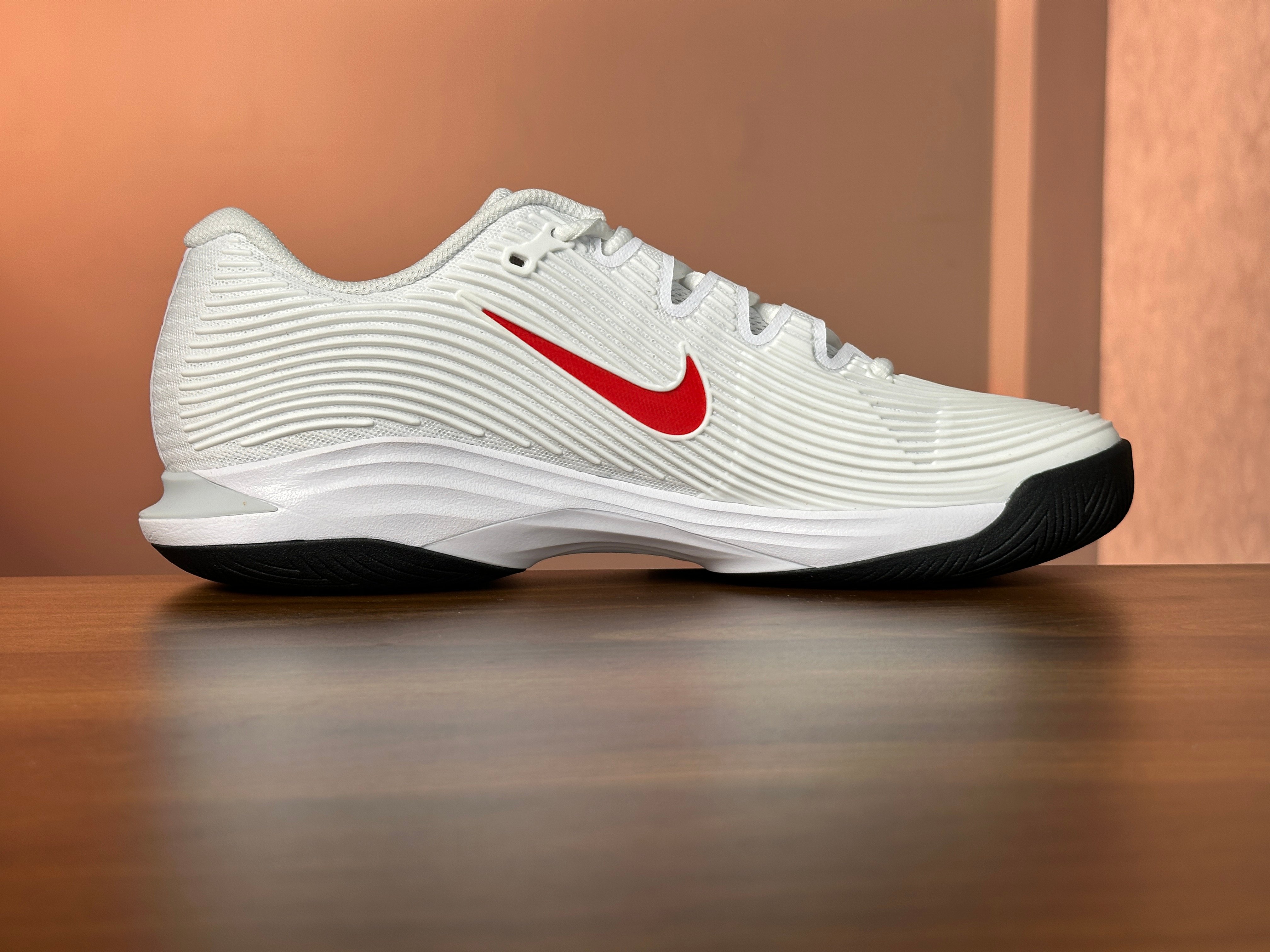 Giày Pickleball Nike Air Zoom Vapor 12 FV5552-109 Chính Hãng – Trắng Đỏ - Nhẹ, Êm, Tốc Độ Cao, Bám Sân Tốt